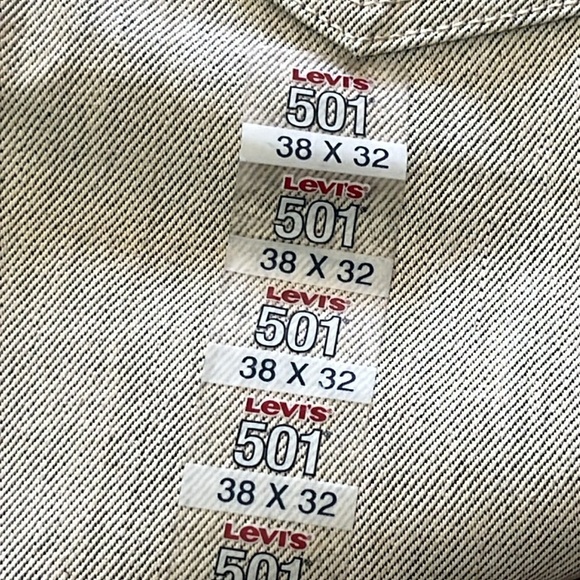 Levi’s original fit 501 shrink to fit cream denim jeans NWT size 38x32 - Picture 7 of 12